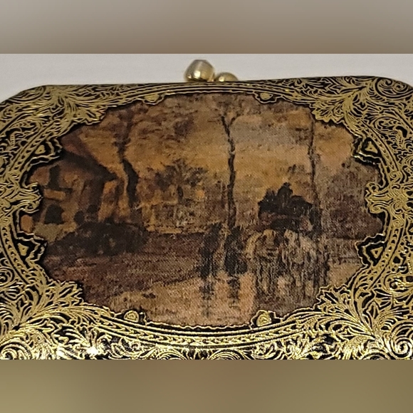 Rare Vintage Florentine Gold Embossed Italian Leather Coin Purse - Picture 8 of 10